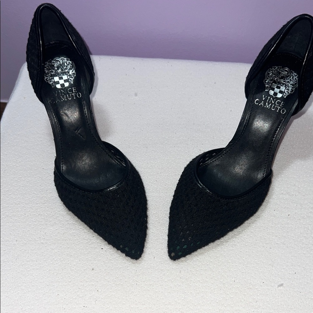Vince Camuto Black Mesh Women's Heels
